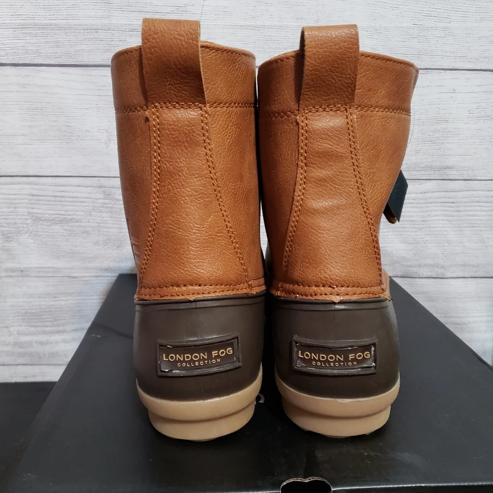 London‎ Fog Men’s Duck Boots Size 10M – Cognac Brown Waterproof Memory Foam